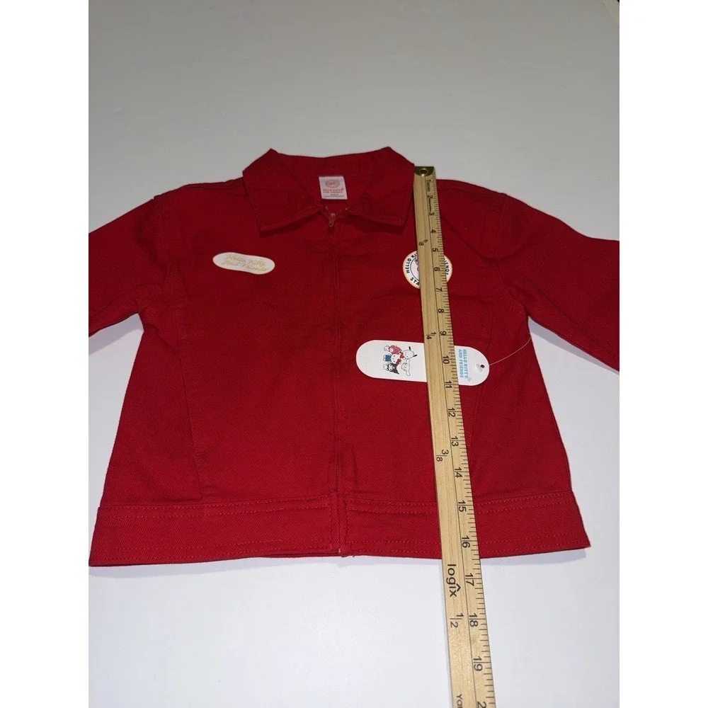 Hello Kitty & Friends Girl XS 4-5 Jacket Red Zip Kids Denim 100% Cotton Gift NWT